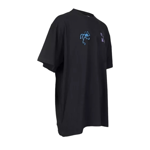 Off-White Men's Seasonal Blue 90's Liquid Over Shortsleeve Tee Black Blue sz MED - Picture 3 of 9